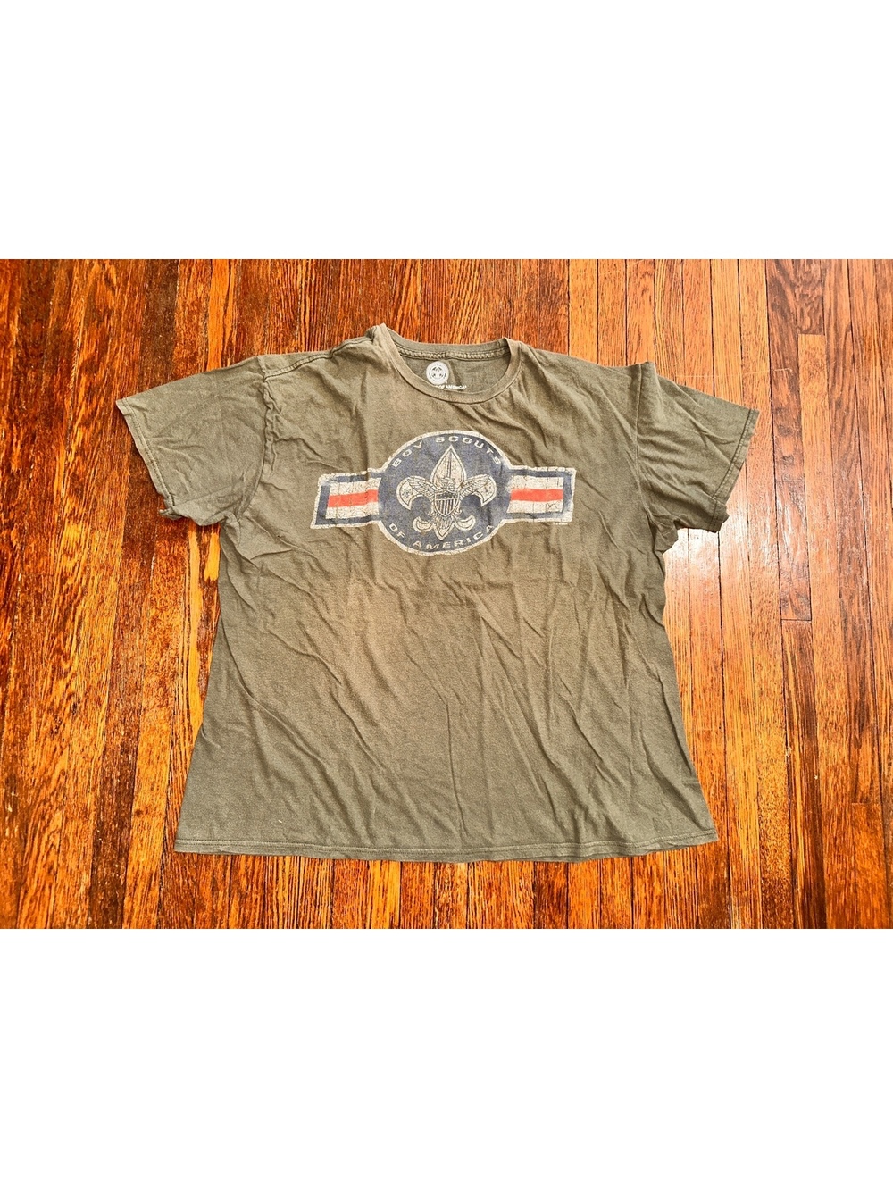 Men’s XL Boy Scouts of America BSA Vintage Style Army Green Graphic Shirt